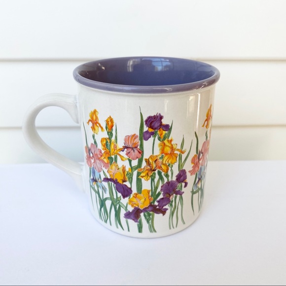 Vintage Flower Iris 1988 Coffee Mug Tea Cup - Picture 7 of 10